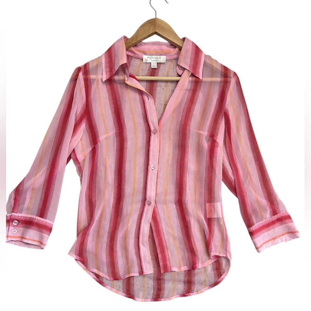 Roshas Paris S vintage sheer blouse in excellent vintage condition! Lux & rare!
